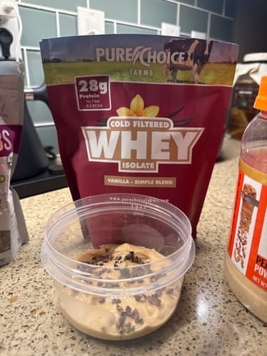 Customer photo review of Whey Protein Isolate with Organic Vanilla