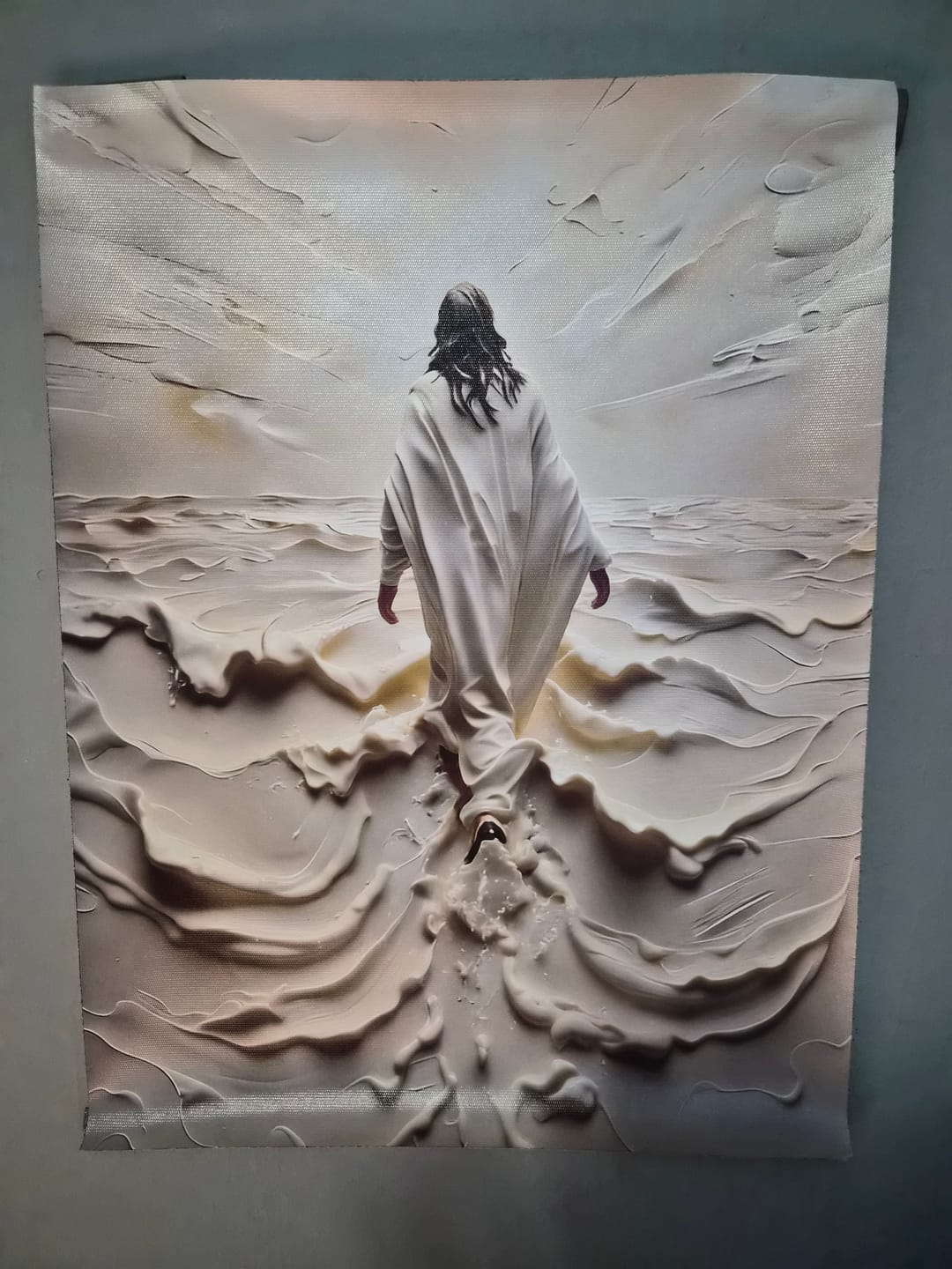 Customer photo review of Christianartworkshop Christian Artwork Jesus Walking on Water Wall Art Prints: Faith & Divine Guidance