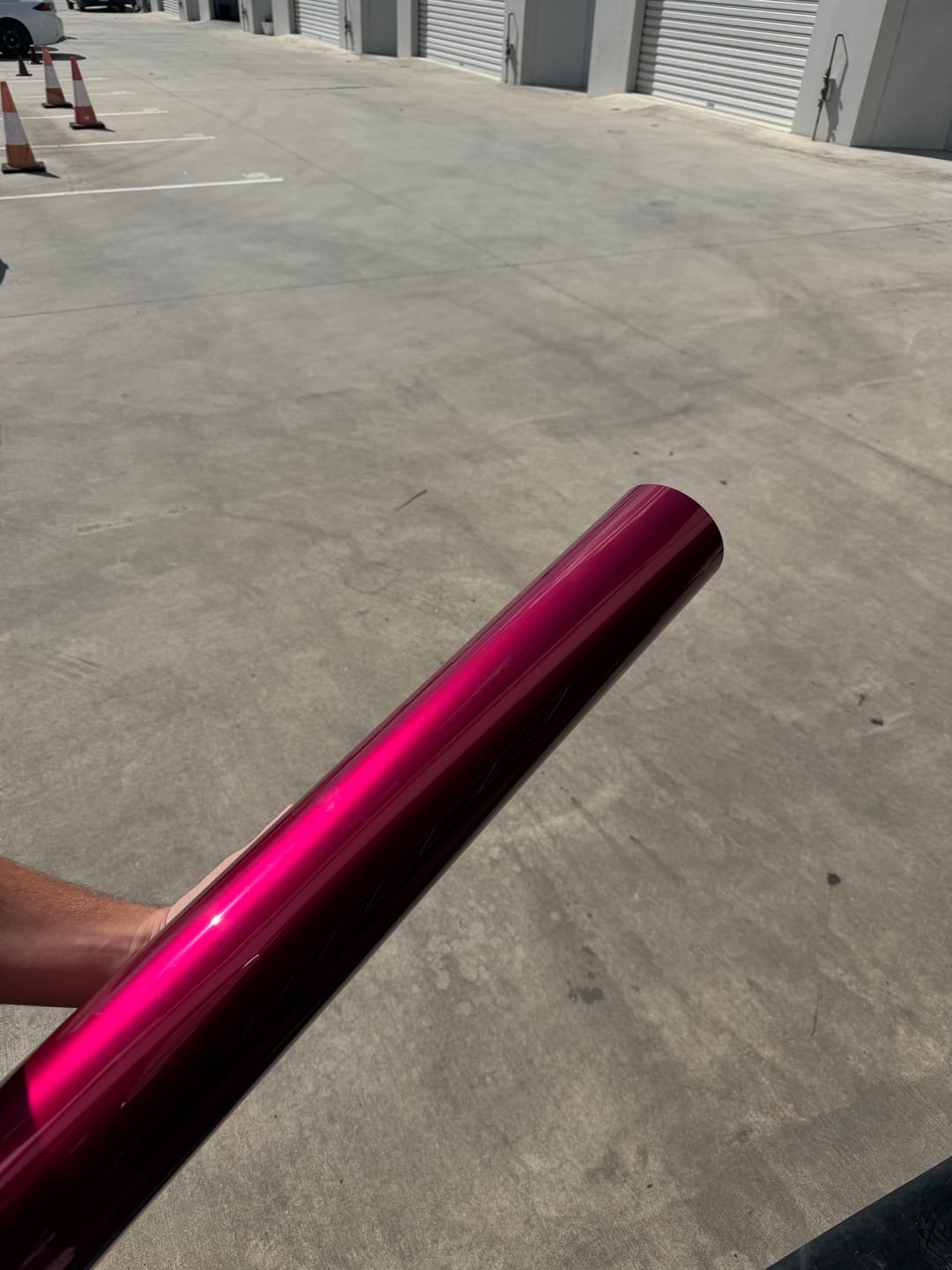 Customer photo review of Glossy Metallic Rubellite Purple Vinyl Wrap