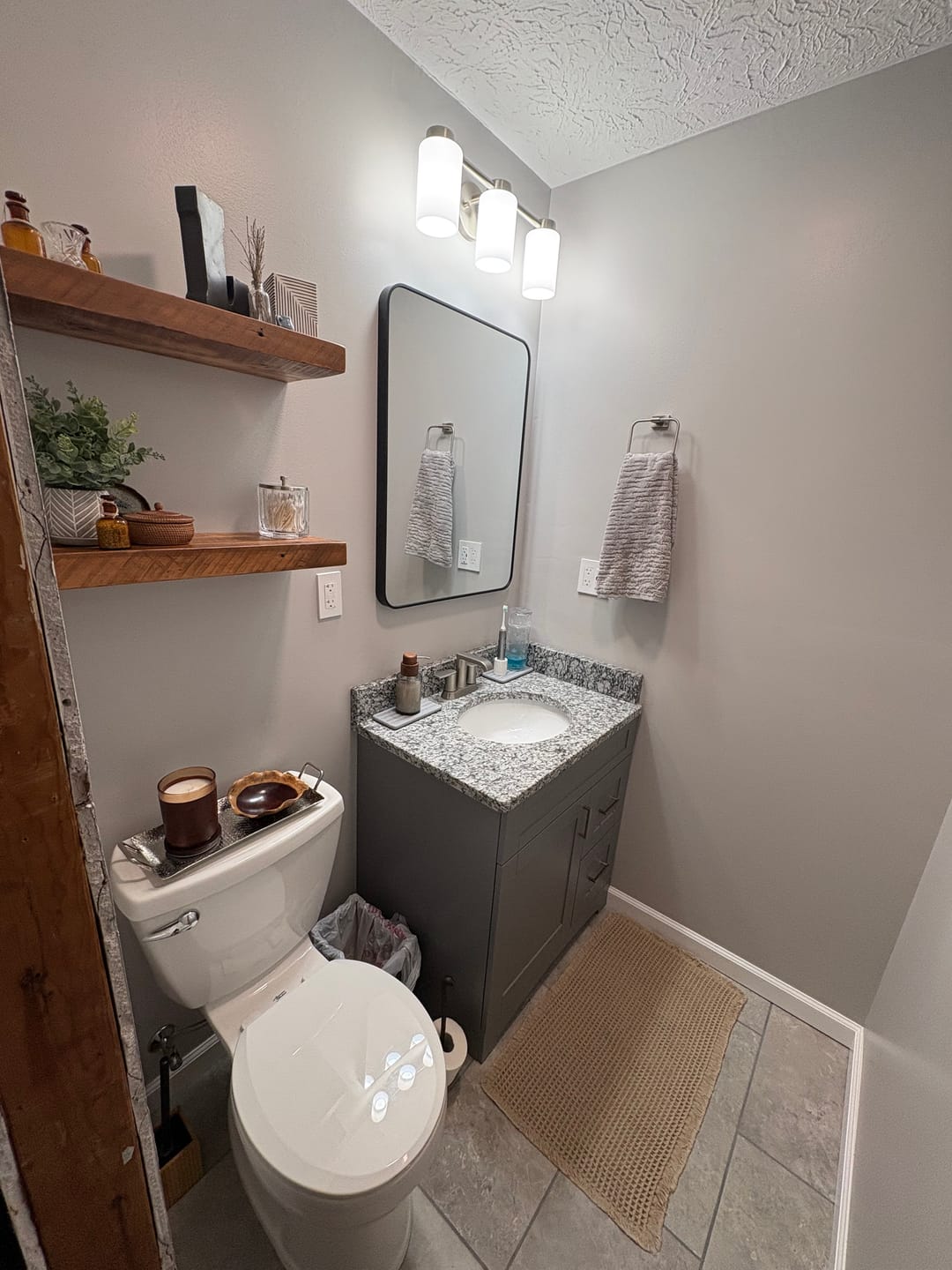 Customer photo review of RECLAIMED WOOD FLOATING SHELVES