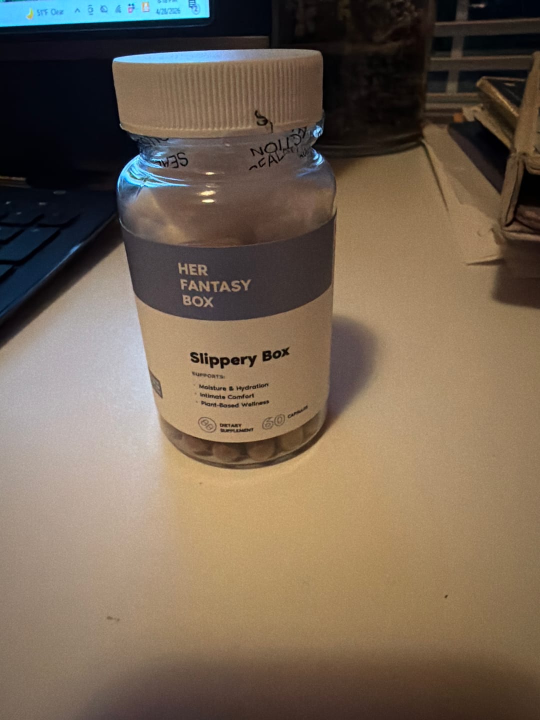 Customer photo review of Slippery Box - Extra Moisture Support Capsules