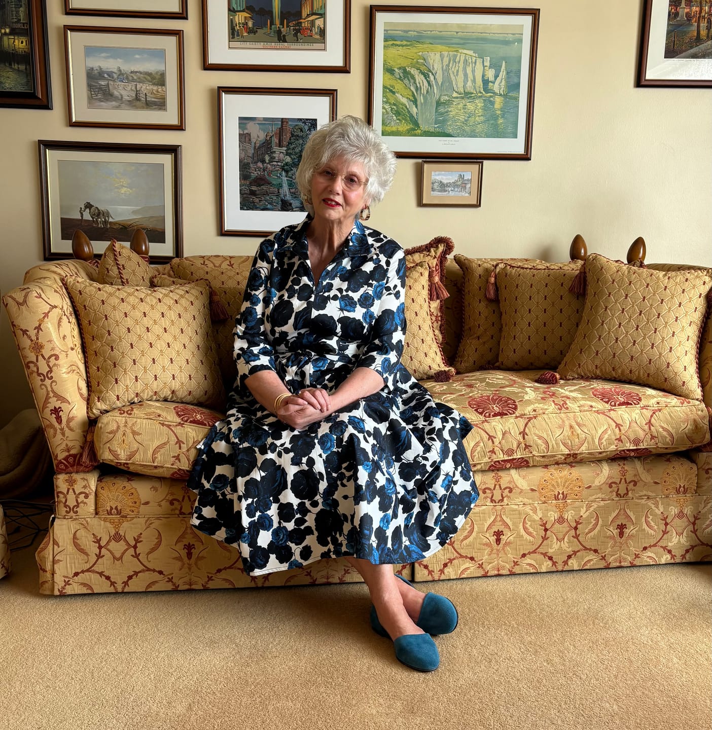 Customer photo review of The 'Zip Pocket' Dress in Inkwell Roses