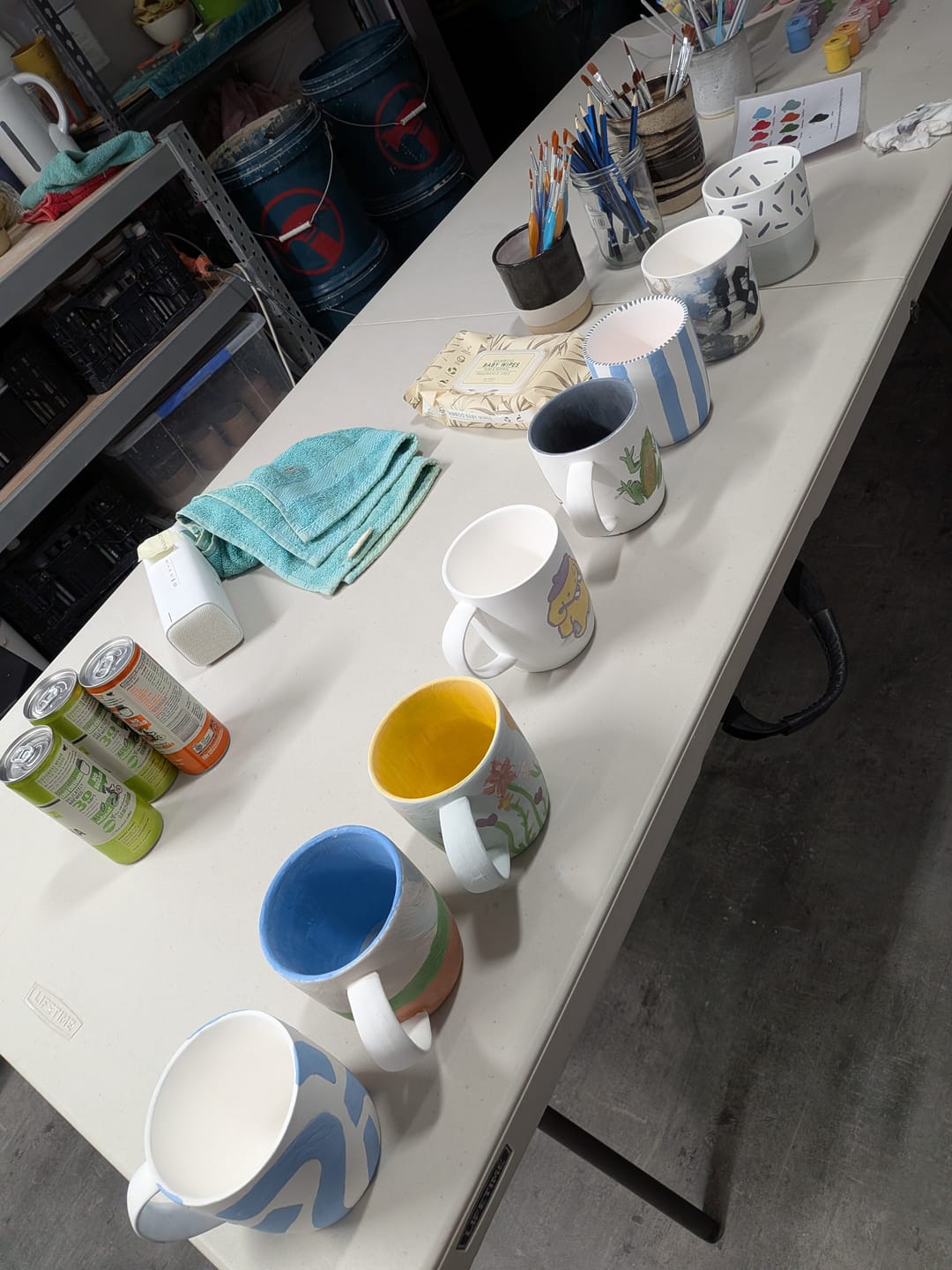 Customer photo review of Short Mug Ready to Paint Unglazed Ceramics - 6, 24 Pack