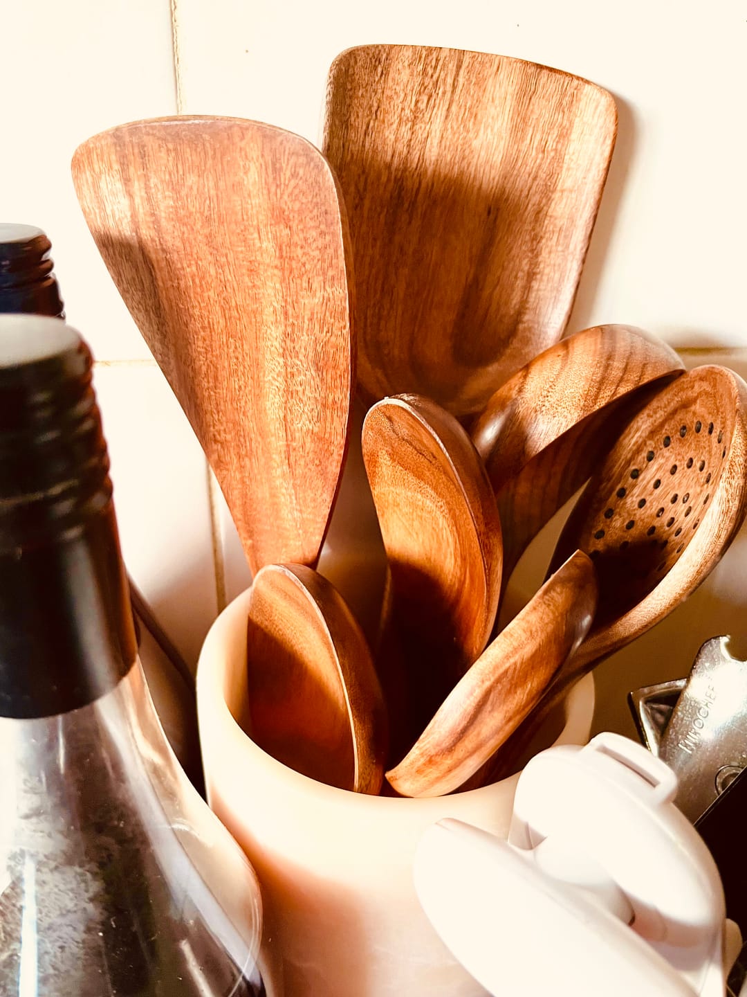 Customer photo review of Teak Wooden Utensil Set