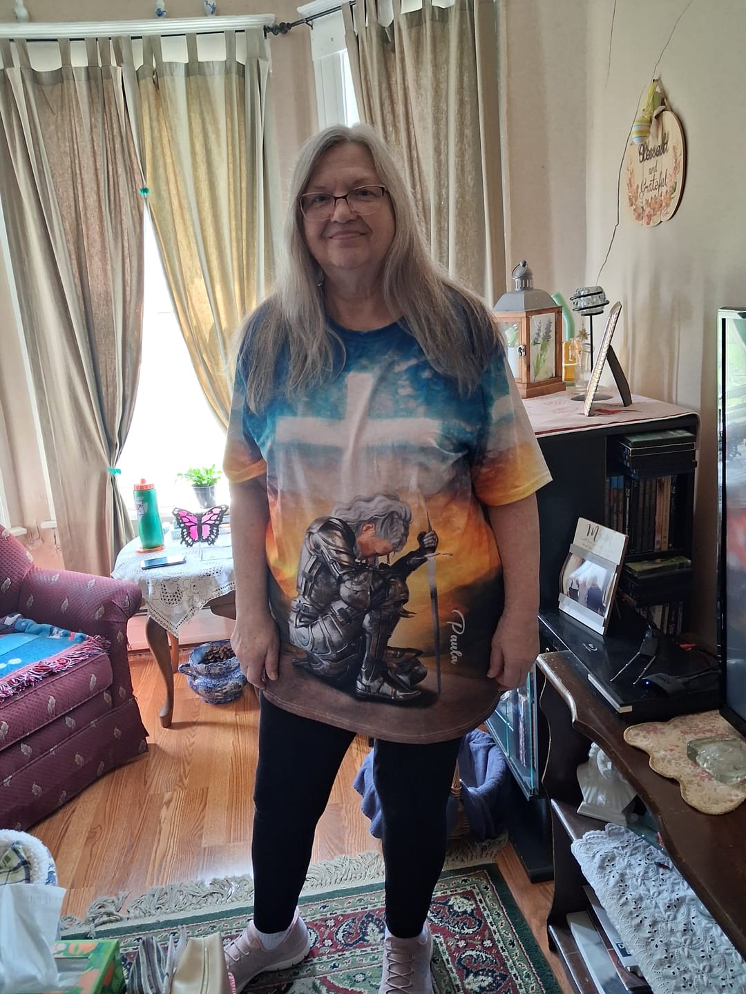 Customer photo review of Personalized God Woman Warrior Daughter Of A King Who Is Not Moved By The World 3D All Over Print T-Shirt And Hoodie