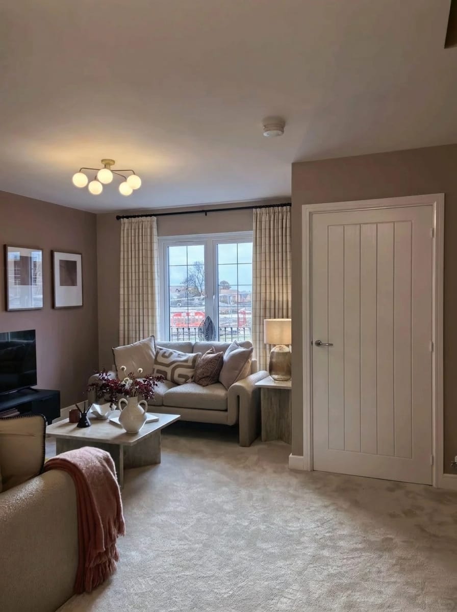 Customer photo review of Brooke Plaid Linen Blend Pinch Pleated Curtains