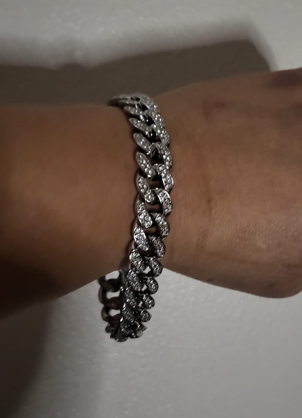 Customer photo review of 12.5mm Cuban Chain + Bracelet - White Gold