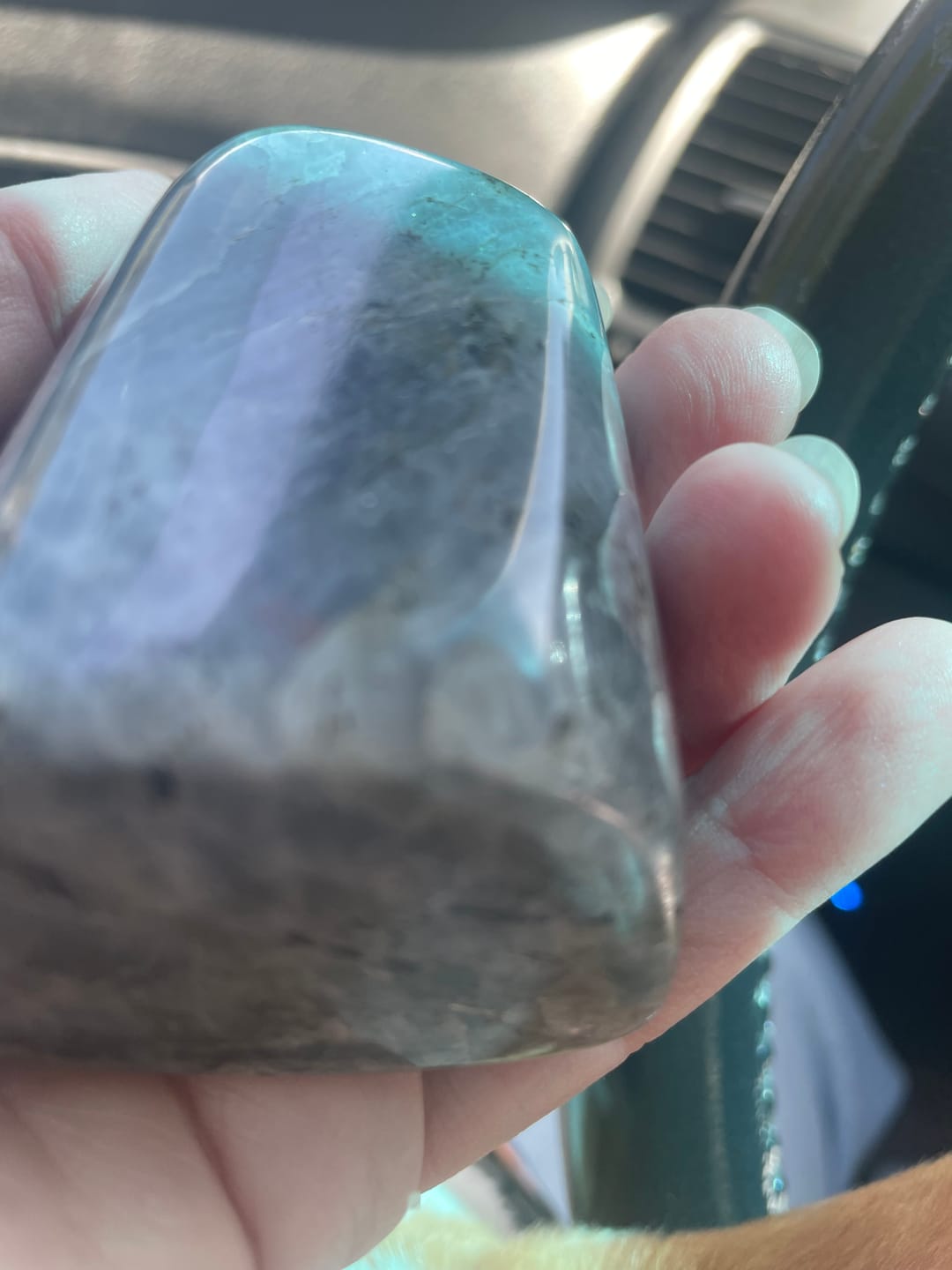 Customer photo review of Natural African Ocean Jasper Palm Stone