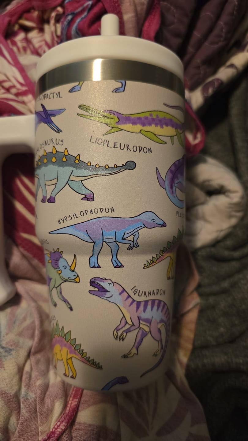 Customer photo review of Dinosaur Spill Proof Kids CREWCUP 20oz