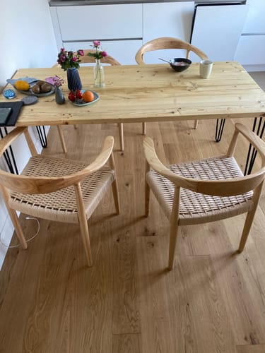 Customer photo review of SALTA - Lot de 2 chaises en bois massif et corde