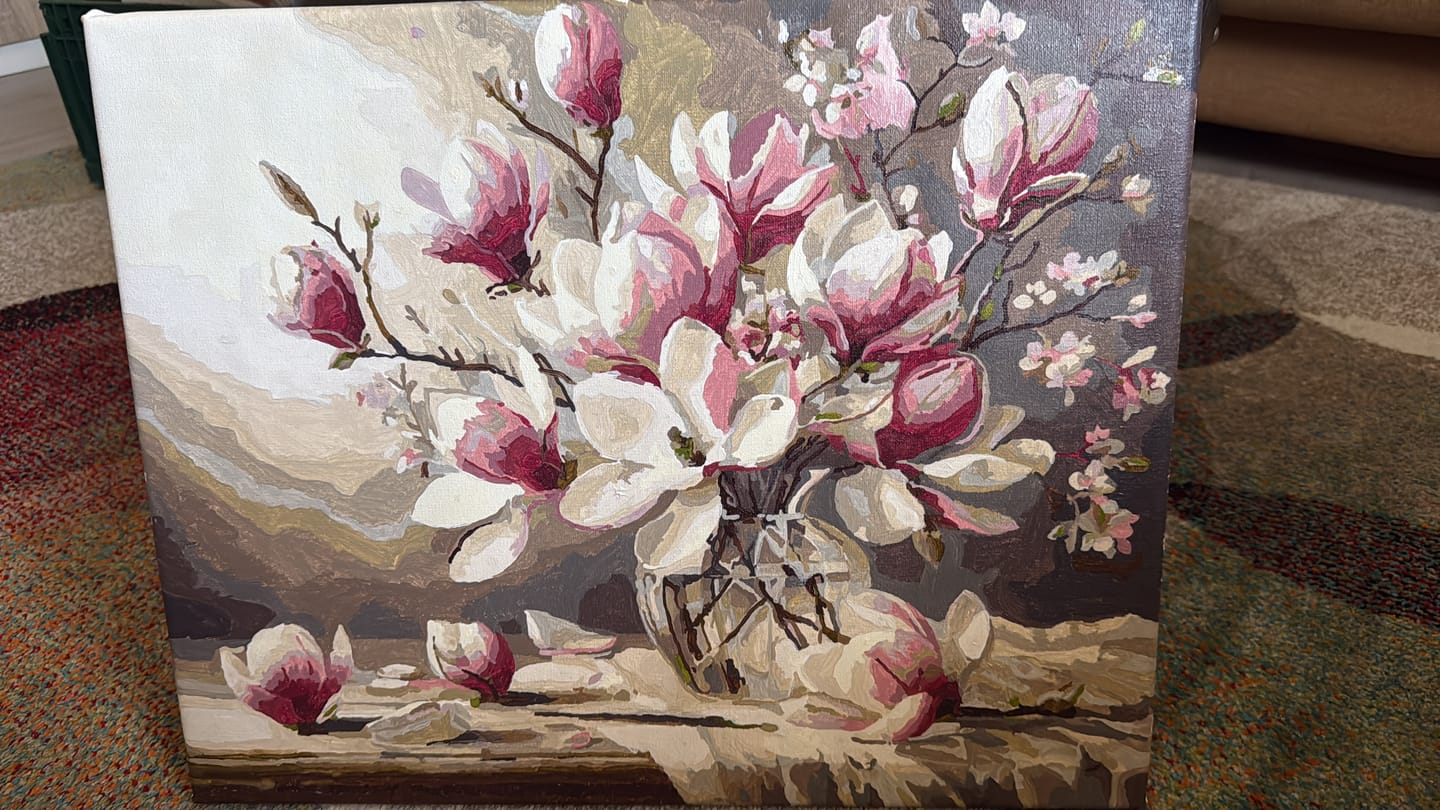 Customer photo review of Magnolia Blume – Malen nach Zahlen
