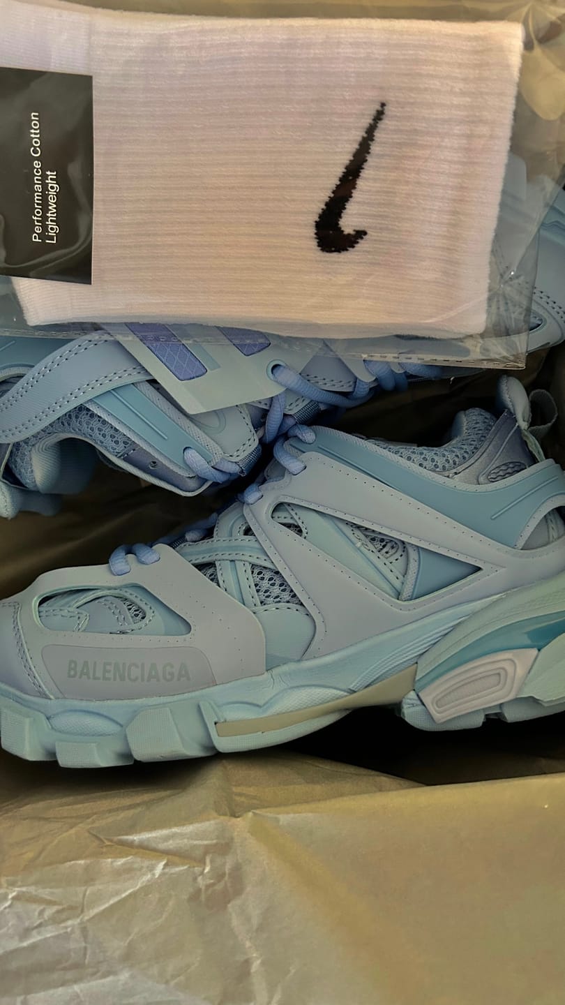 Customer photo review of Balenciaga Track 'Light Blue'