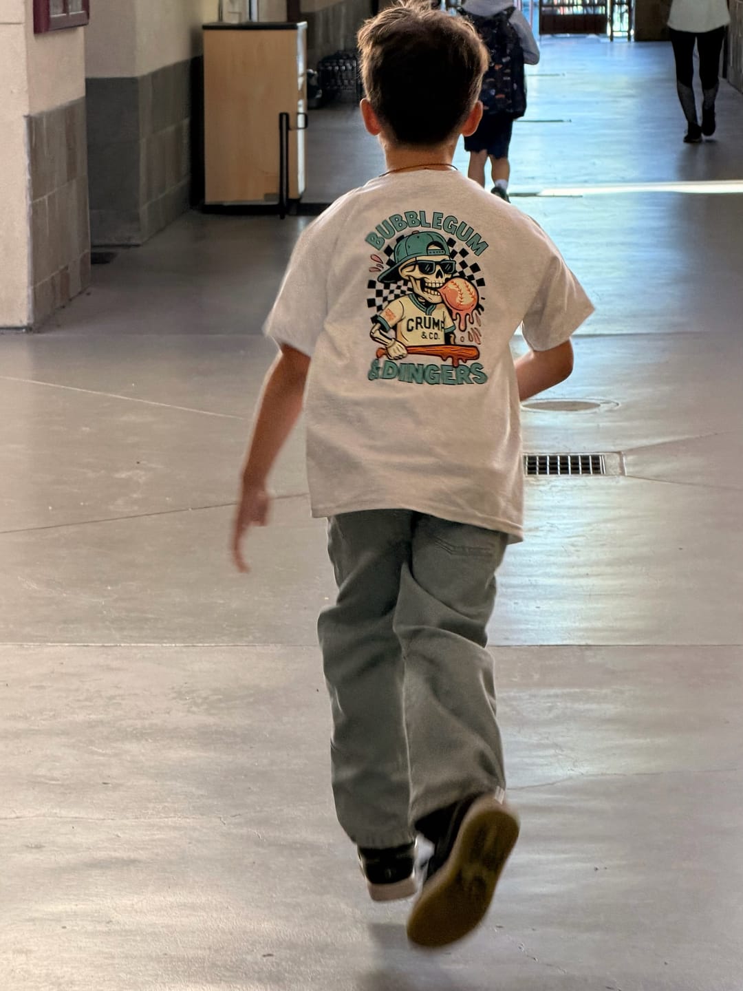 Customer photo review of Bubblegum & Dingers | Ash Grey Pocket T-Shirt