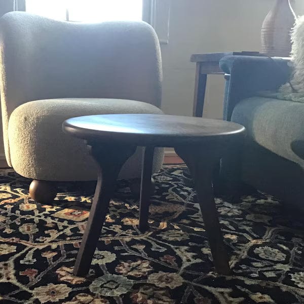 Customer photo review of Sidney Round Coffee Table - Solid Walnut Wood - Mid Century Modern Design