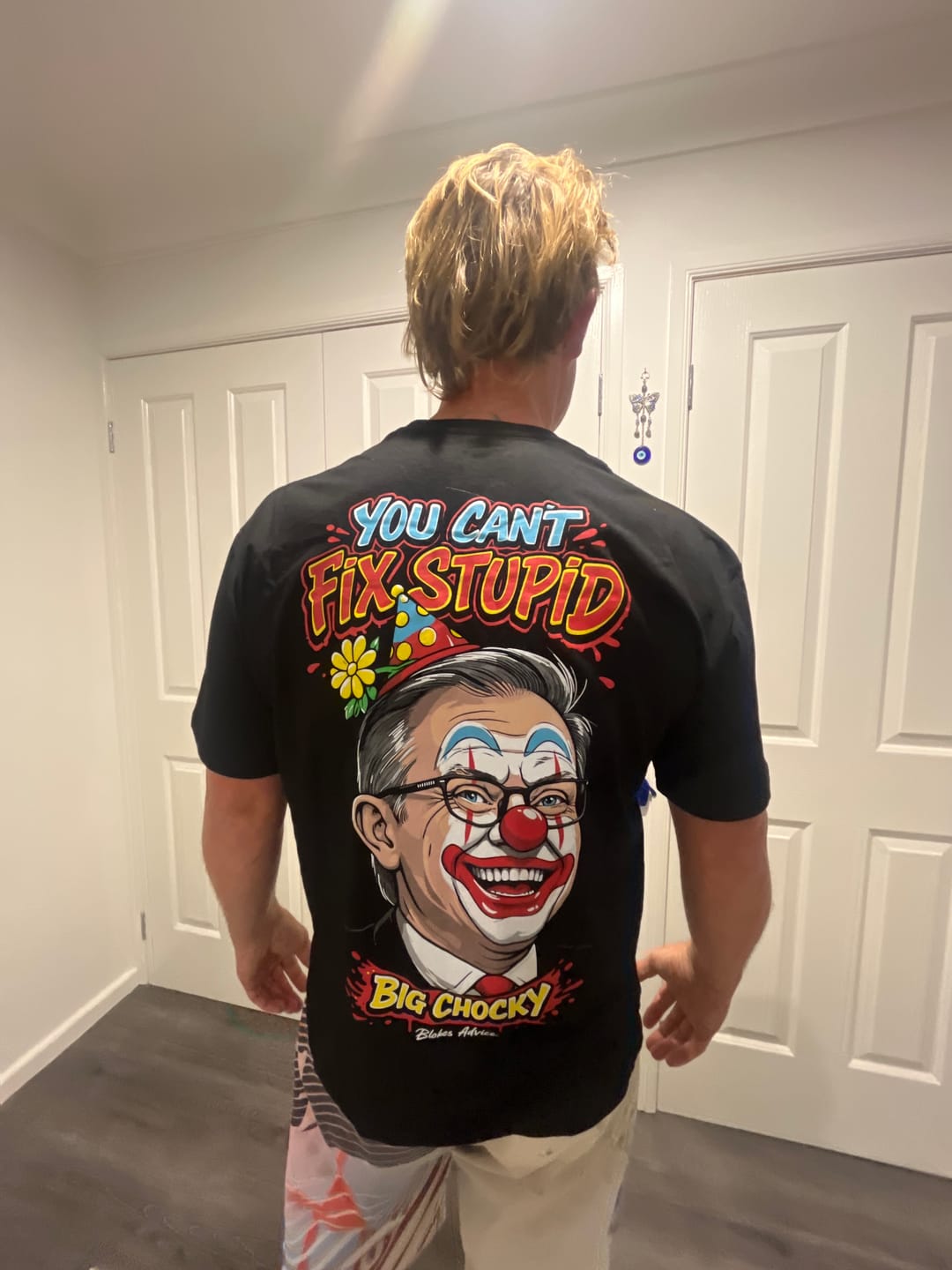 Customer photo review of Big Chocky: Clown Show Tee