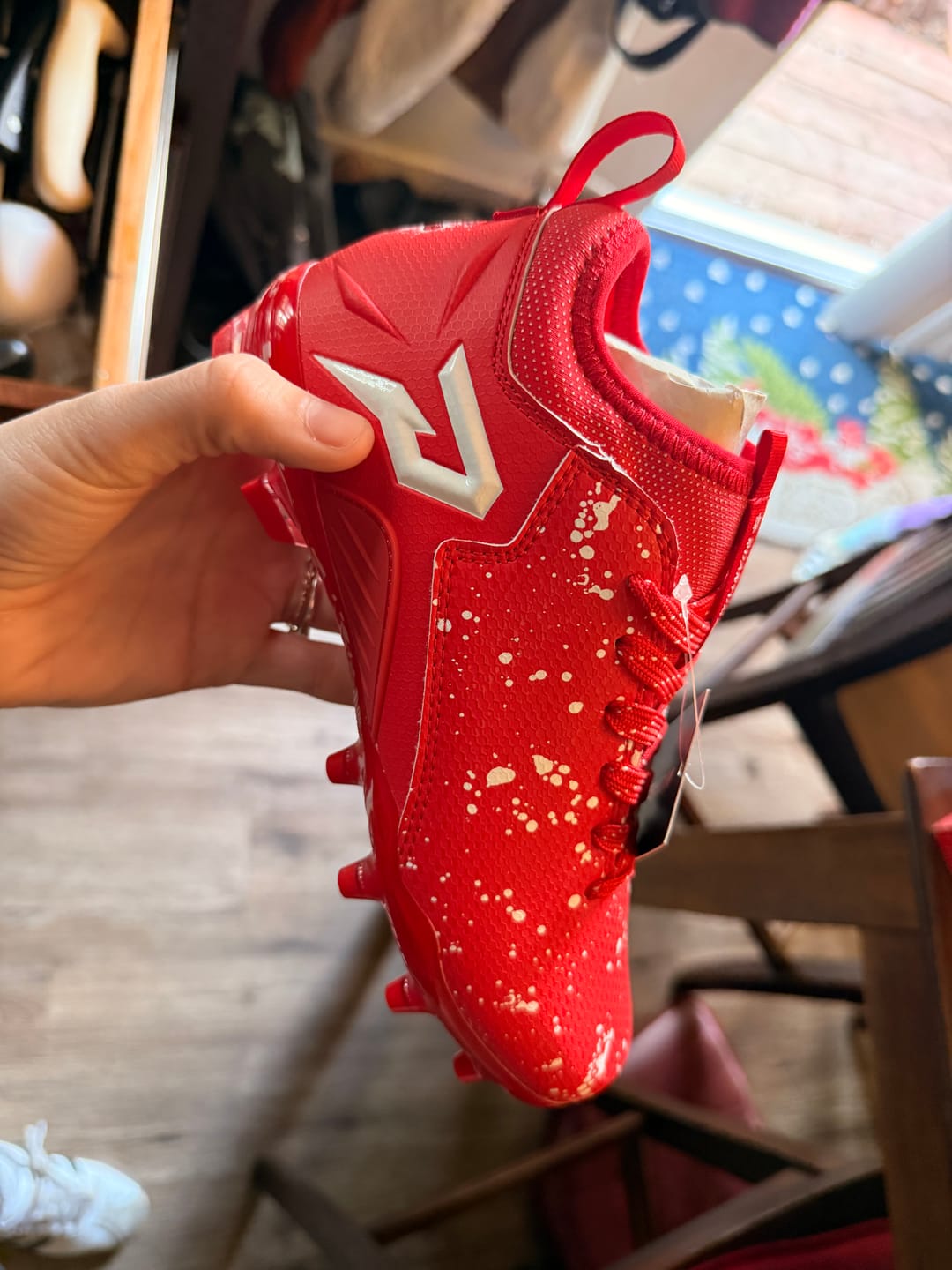 Customer photo review of Kool-Aid 'Cherry' Football Cleats - Quantum Speed by Phenom Elite