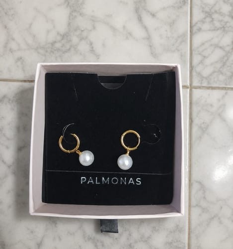 Customer photo review of Pearl Orbit Earrings