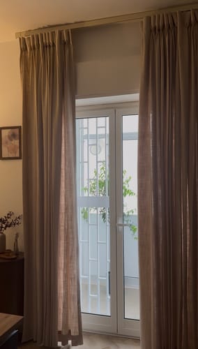 Customer photo review of Cassie Linen Blend Custom Curtains