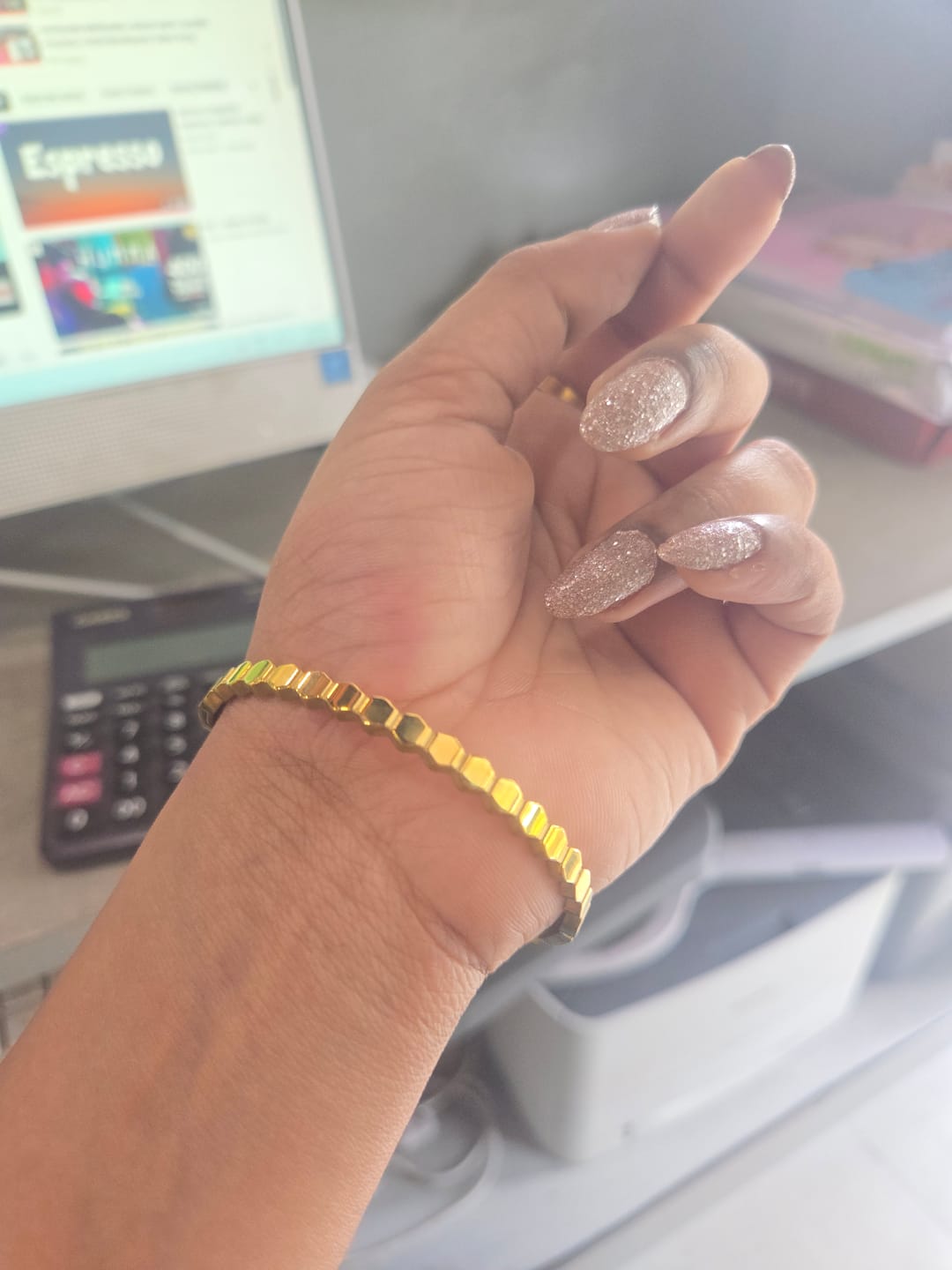 Customer photo review of Modern Mosaic Bangle Bracelet