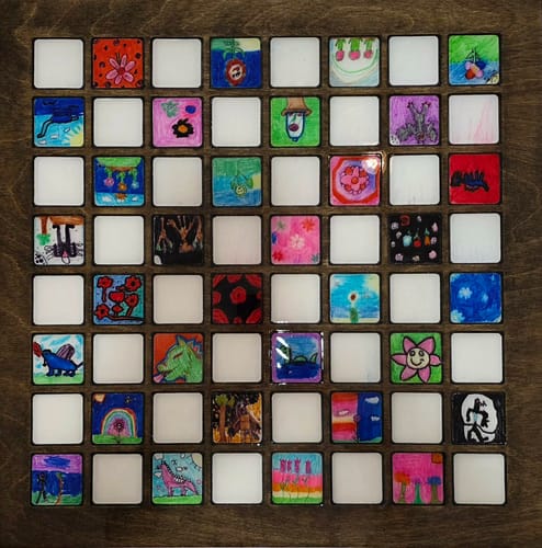 Customer photo review of 22x22" Chessboard 2 Wood Shape Blank - 1/2" Thick