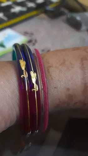 Customer photo review of "Mayur A Colorful Peacock Style!" - 916 22k Gold Bangles (Multicolour)