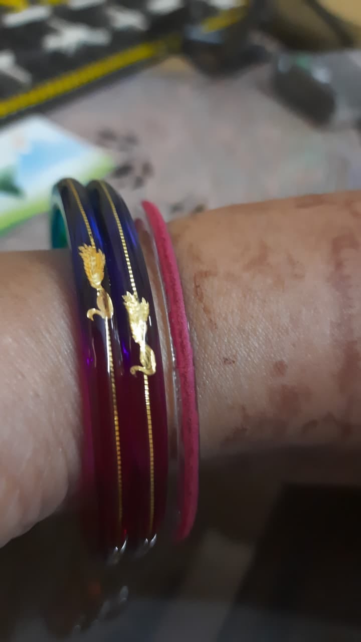 Customer photo review of "Mayur A Colorful Peacock Style!" - 916 22k Gold Bangles (Multicolour)