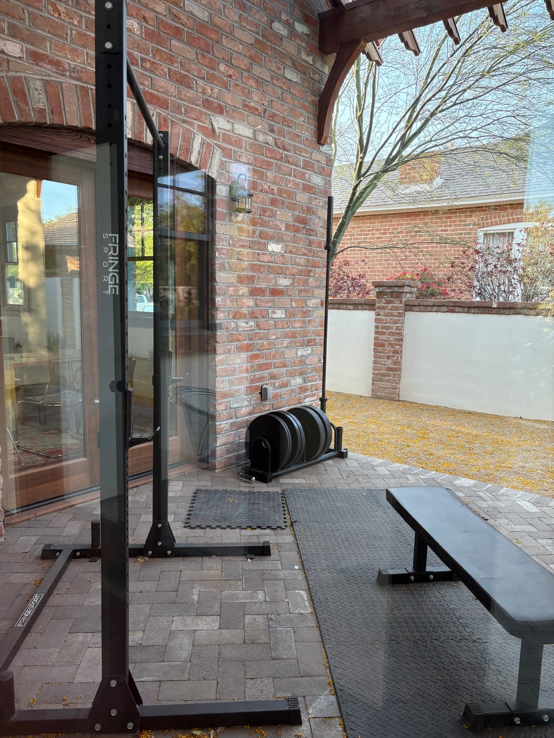 Customer photo review of Evolpow Horizontal Plate and Olympic Bar Rack with Wheels