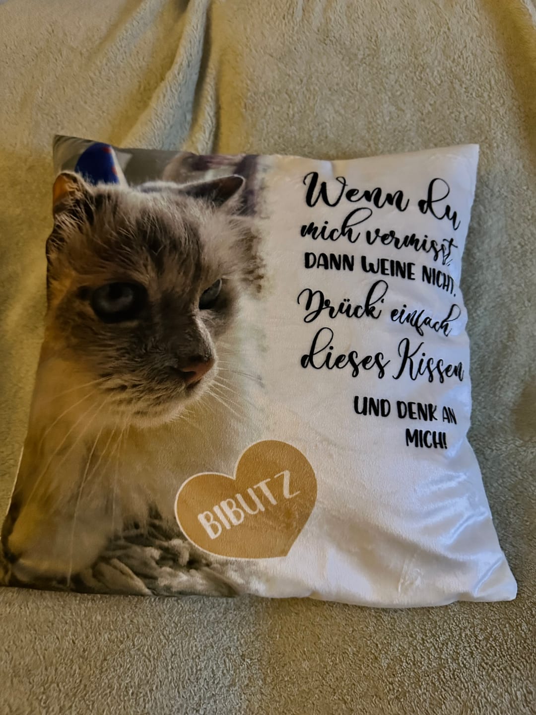 Customer photo review of Personalisiertes Kissen - Wenn du mich vermisst