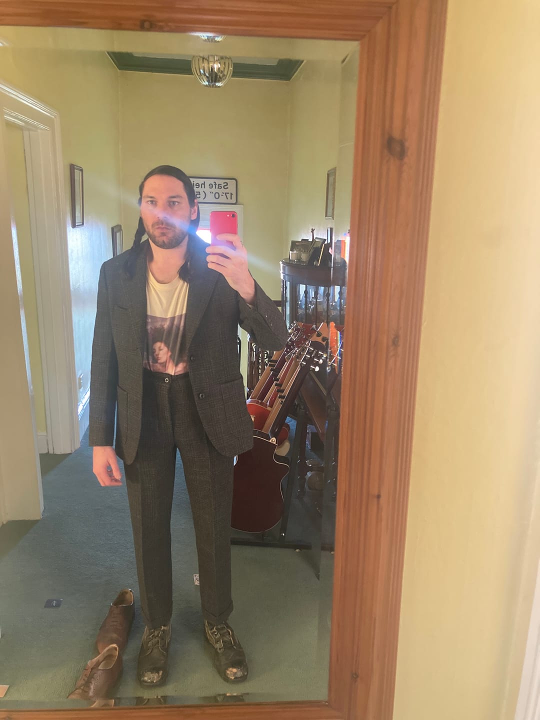 Customer photo review of 1930s Glen Plaid Tweed Suit Trousers