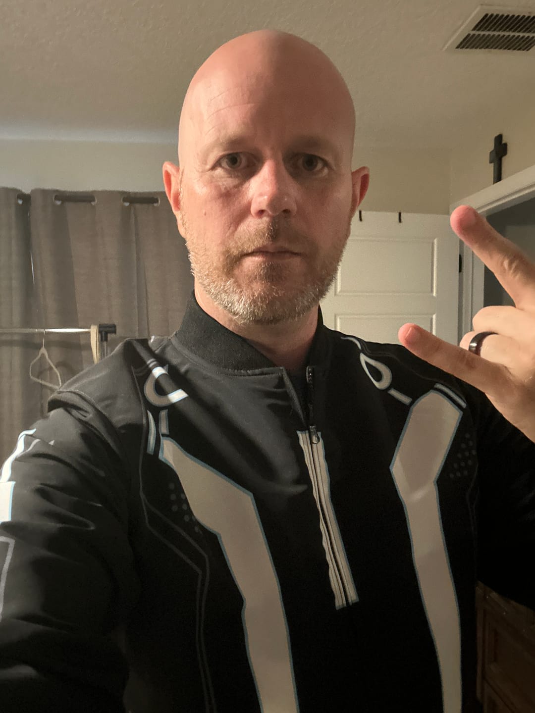 Customer photo review of Disney's Tron Legacy "Light Suit" – Reversible Bomber Jacket