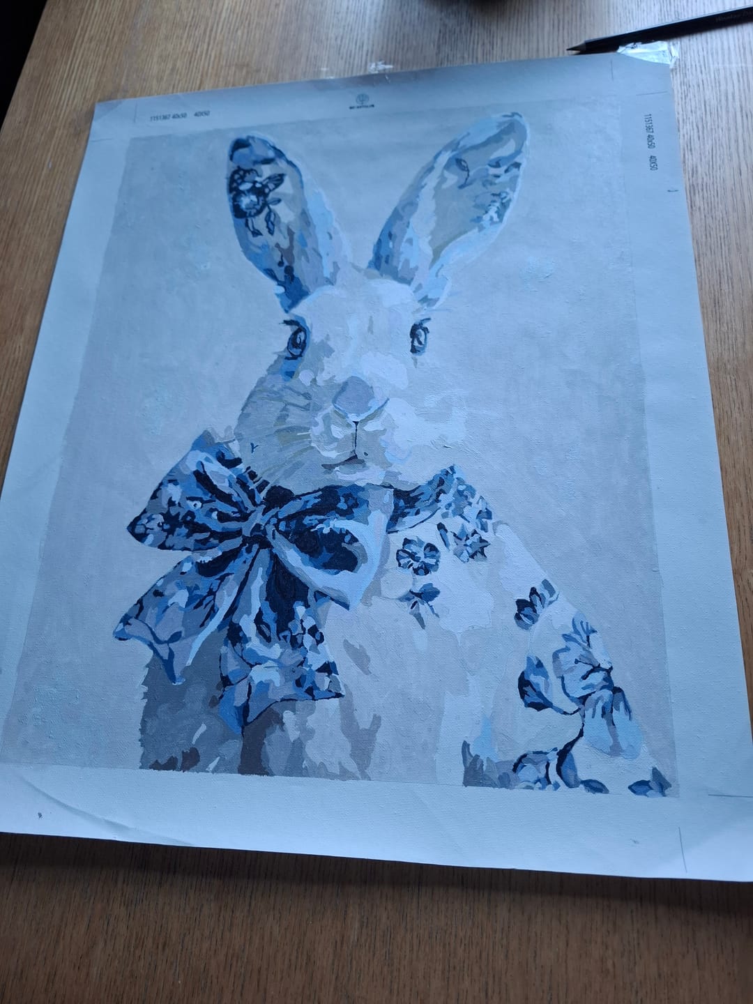 Customer photo review of Delft Blue Bunny | Paint by Number