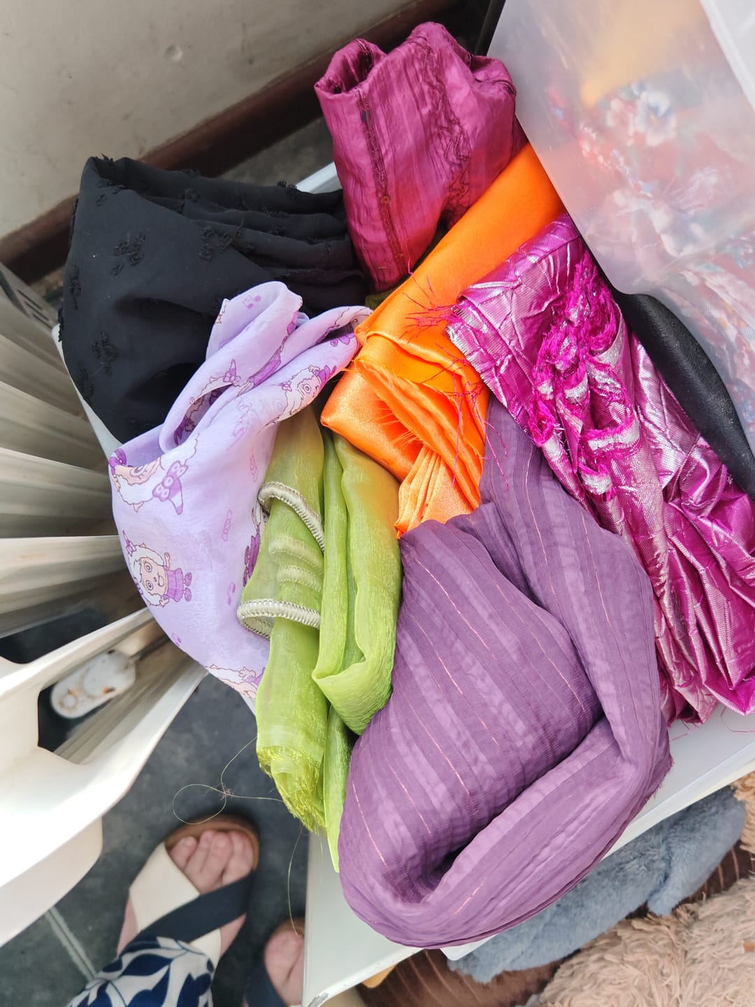Customer photo review of 50p A Metre: Print & Plain Fabric Bundle