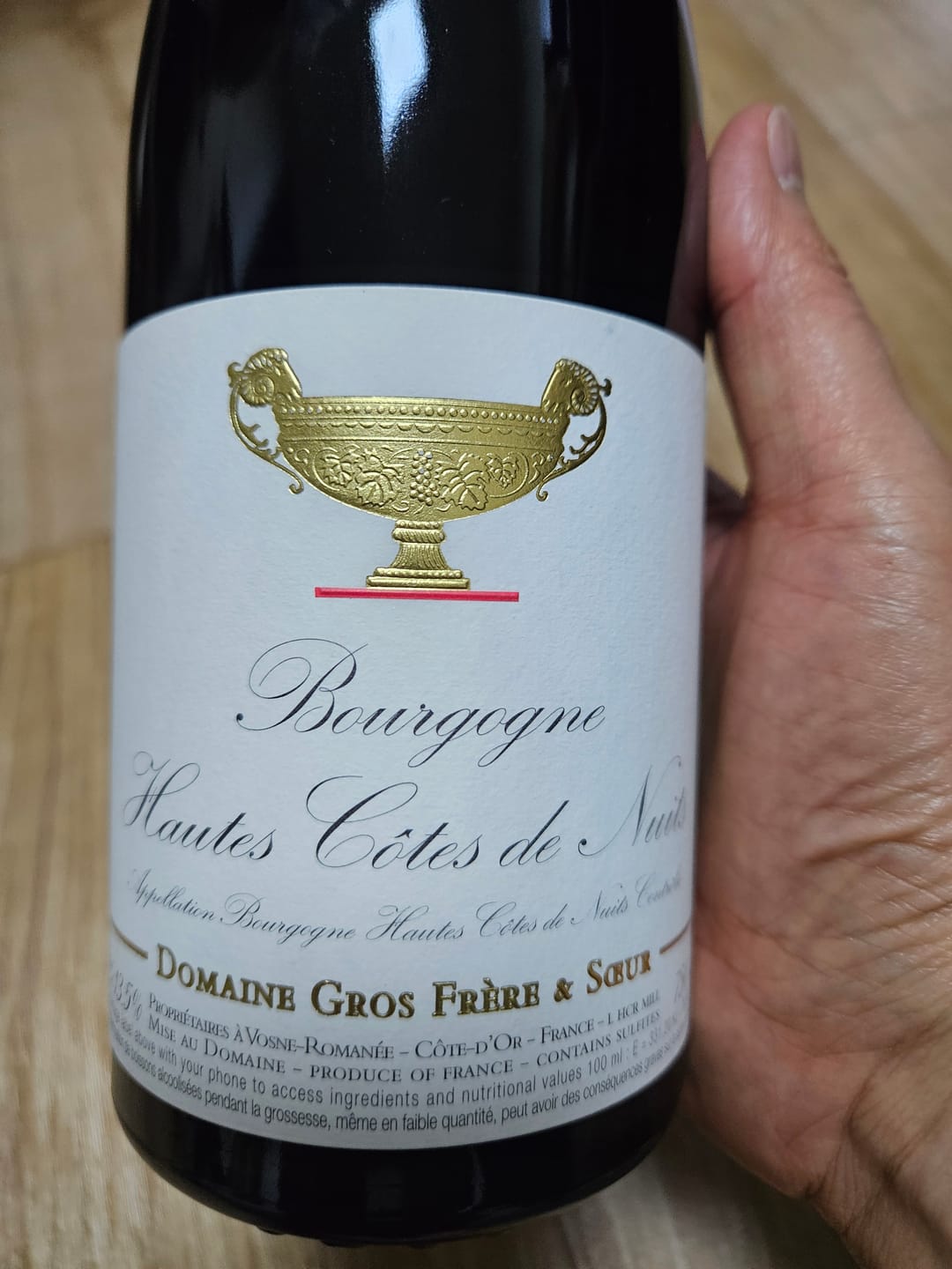 Customer photo review of Domaine Gros Frere et Soeur Hautes Cotes de Nuits Rouge 2023