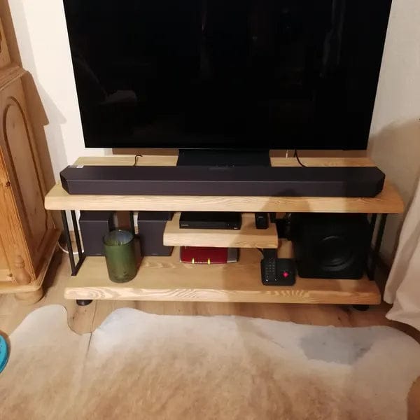 Customer photo review of Fargo Solid Pine Wood TV Stand