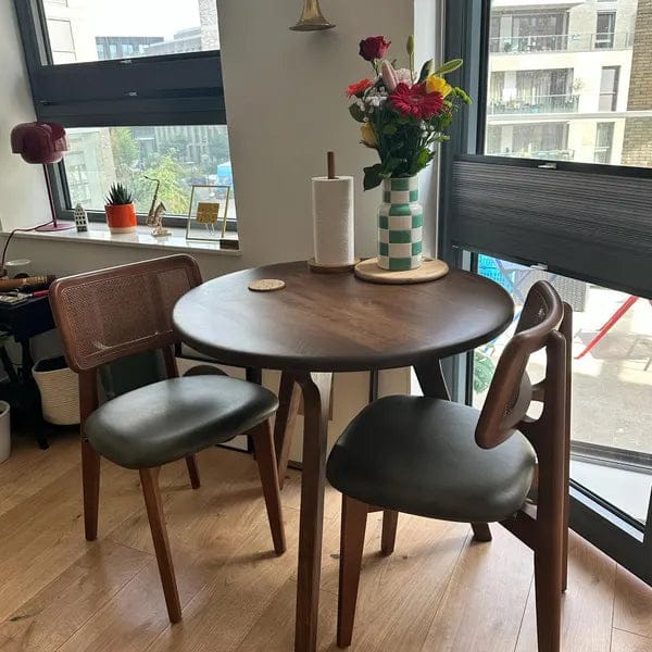 Customer photo review of Sidney Circular Walnut Dining Table | Mid Century Modern