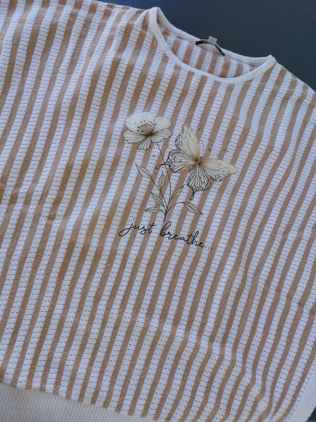 Customer photo review of Bügelbild Schmetterling Blume Just Breathe