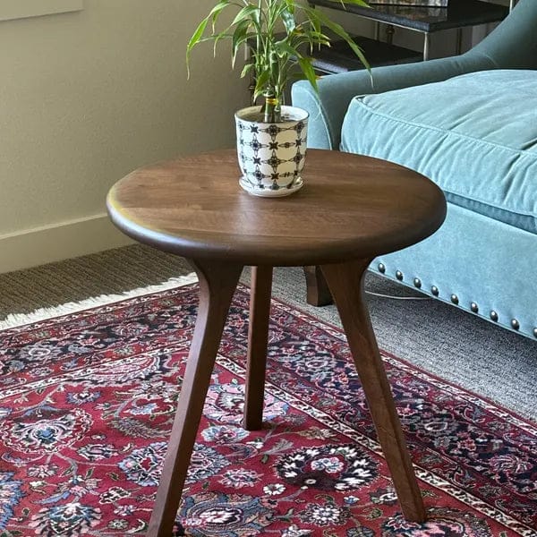 Customer photo review of Sidney Round Coffee Table - Solid Walnut Wood - Mid Century Modern Design