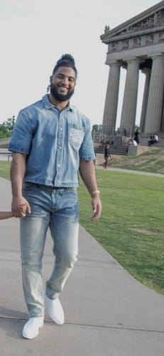 Customer photo review of THE BLUE DENIM TOP