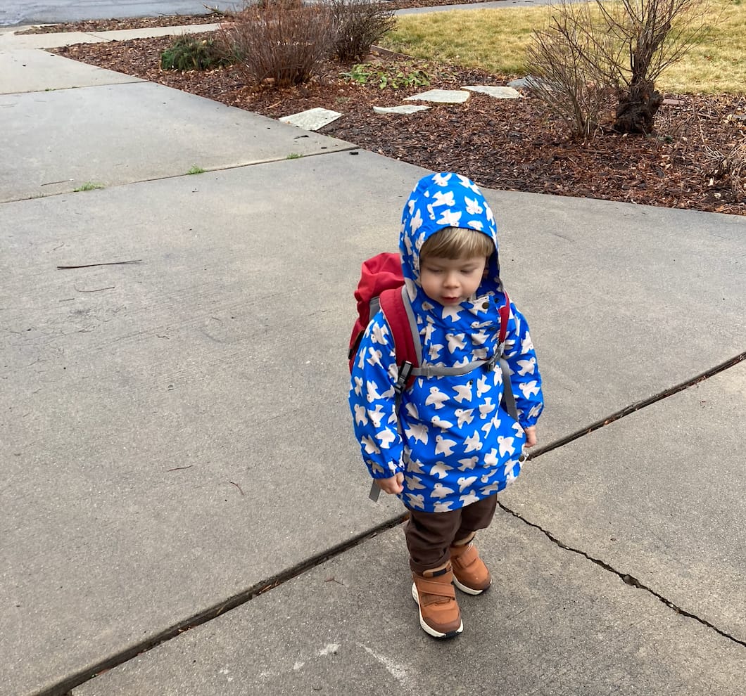 Customer photo review of Diving And Splashing Recycled Waterproof Packaway Jacket