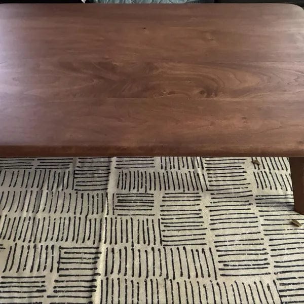 Customer photo review of Sidney Round Coffee Table - Solid Walnut Wood - Mid Century Modern Design