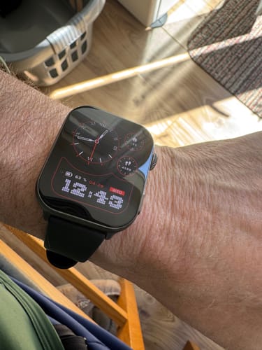 Customer's Gard Pro Health Smartwatch 3 on their wrist with its active screen displaying various health metrics.