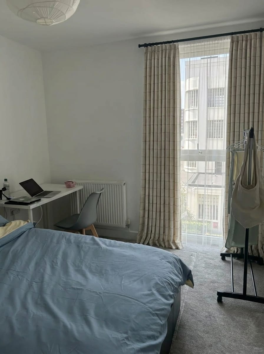 Customer photo review of Brooke Plaid Linen Blend Pinch Pleated Curtains