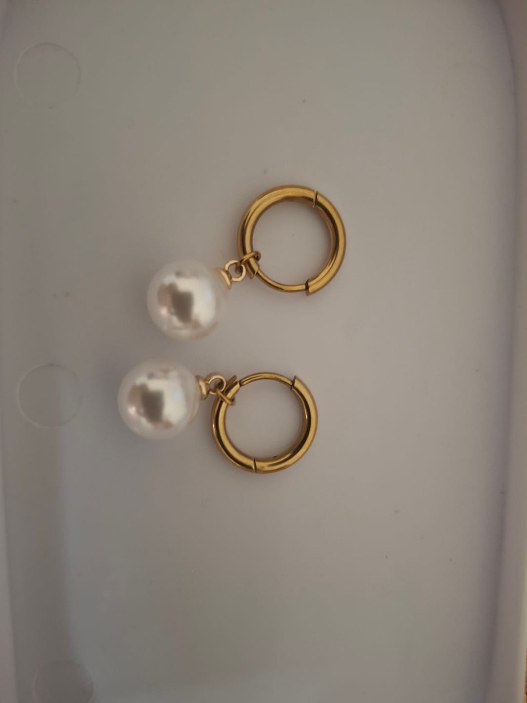 Customer photo review of Pearl Orbit Earrings