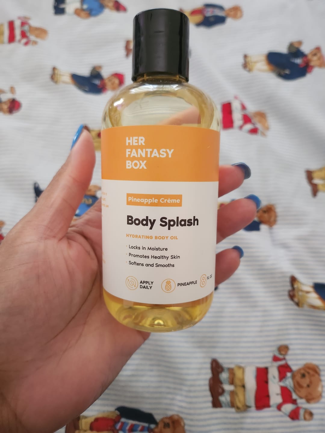 Customer photo review of Body Splash - Skin Smoothing Body Oil  (Pineapple Creme)