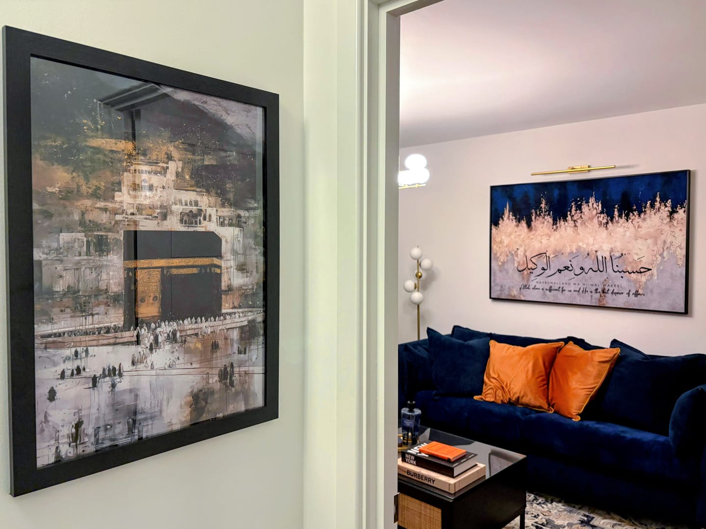 Customer photo review of Hasbunallah Wa Ni'mal Wakeel - Cream & Navy Canvas