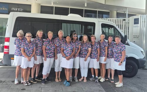 Customer photo review of Women's Tropical flowers Golf Polo