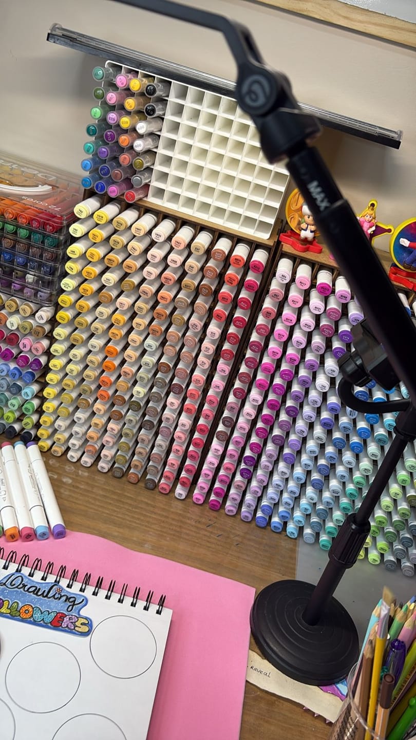 Customer photo review of Ohuhu Oahu 320 Colors Dual Tips Alcohol Art Markers, Fine & Chisel (New Color Codes)