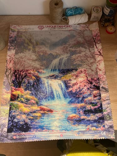 Customer photo review of 5D Diamond Painting – Sakura Falls
