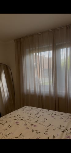 Customer photo review of Yarn Linen Look Sheer Custom Curtain