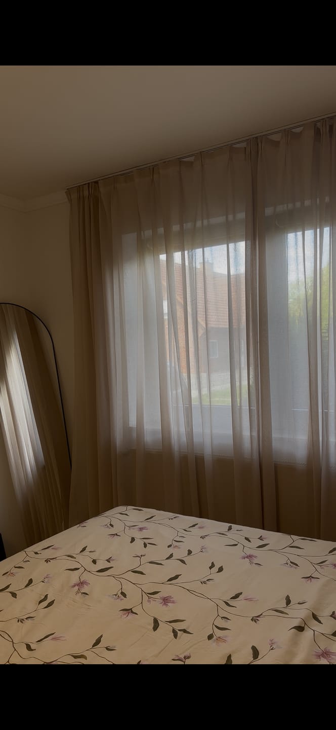 Customer photo review of Yarn Linen Look Sheer Custom Curtain
